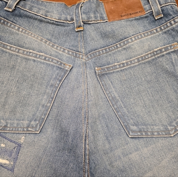 Madewell Rivet & Thread High-Waist Distressed Stovepipe Boyfriend Jeans Size 27 - Picture 13 of 14